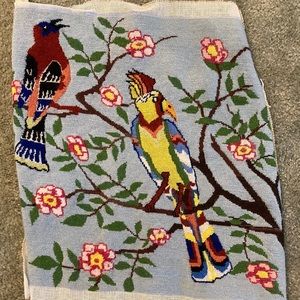 Sky Blue/Parrot Needlepoint in Wool